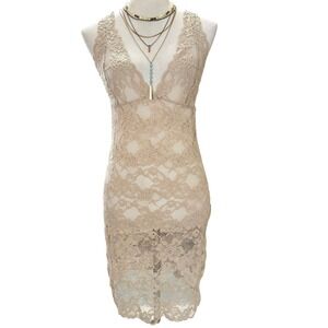 Y2K Intimissimi Floral Lace Sheer Slip Dress Lingerie S Coquette Fairy Romantic